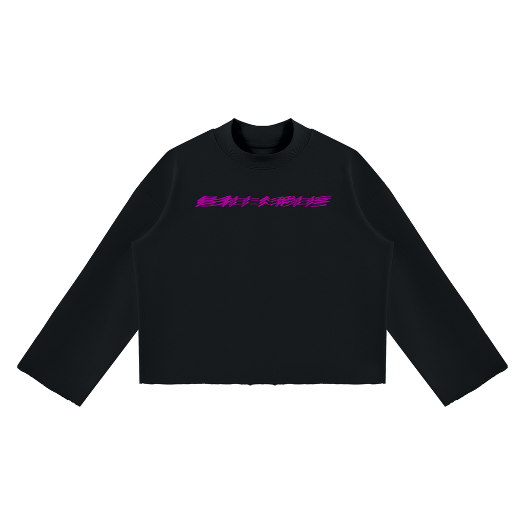 Saveo Unisex Mock Neck Raw Edge Boxy Sweatshirt Bah-mohs edition