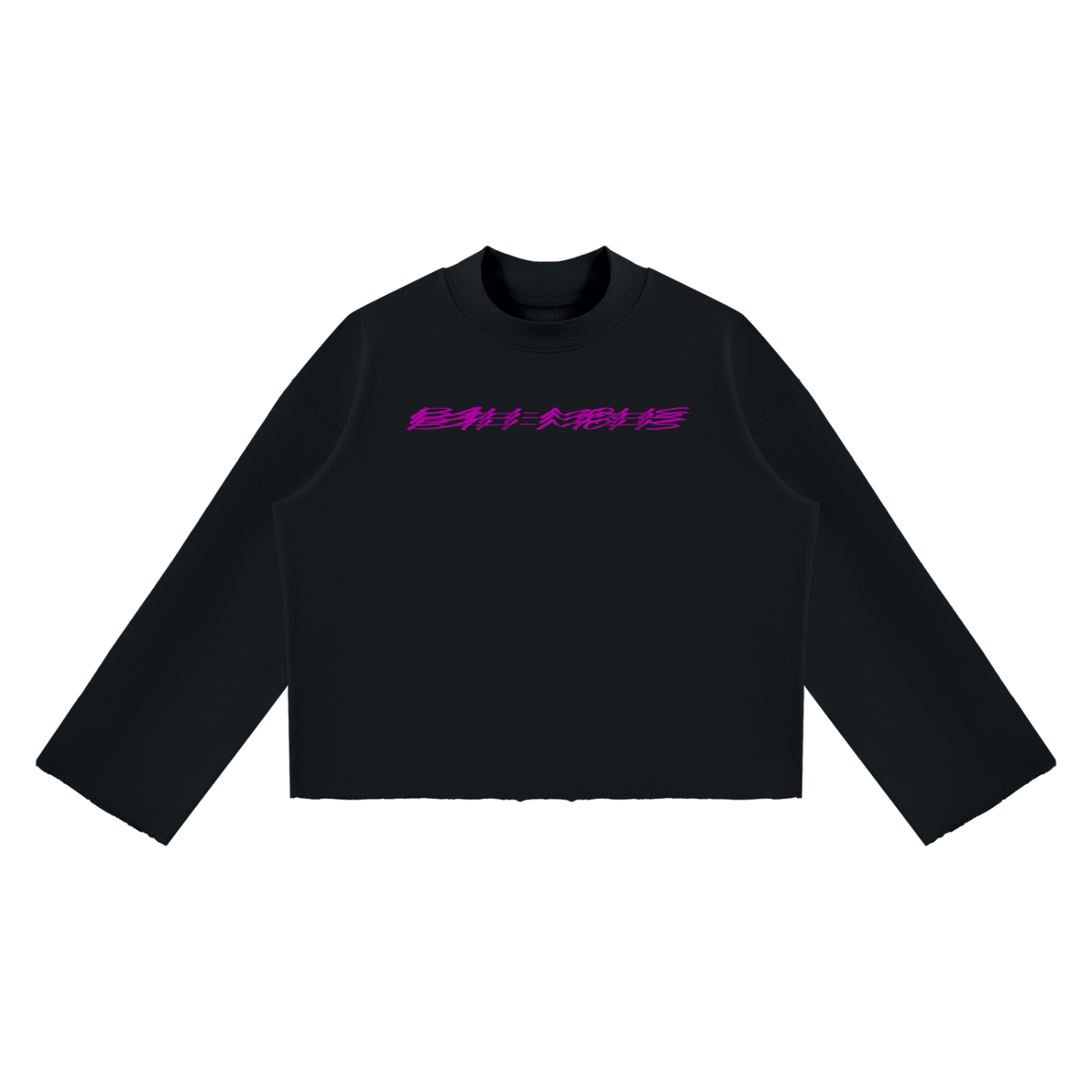 Saveo Unisex Mock Neck Raw Edge Boxy Sweatshirt Bah-mohs edition