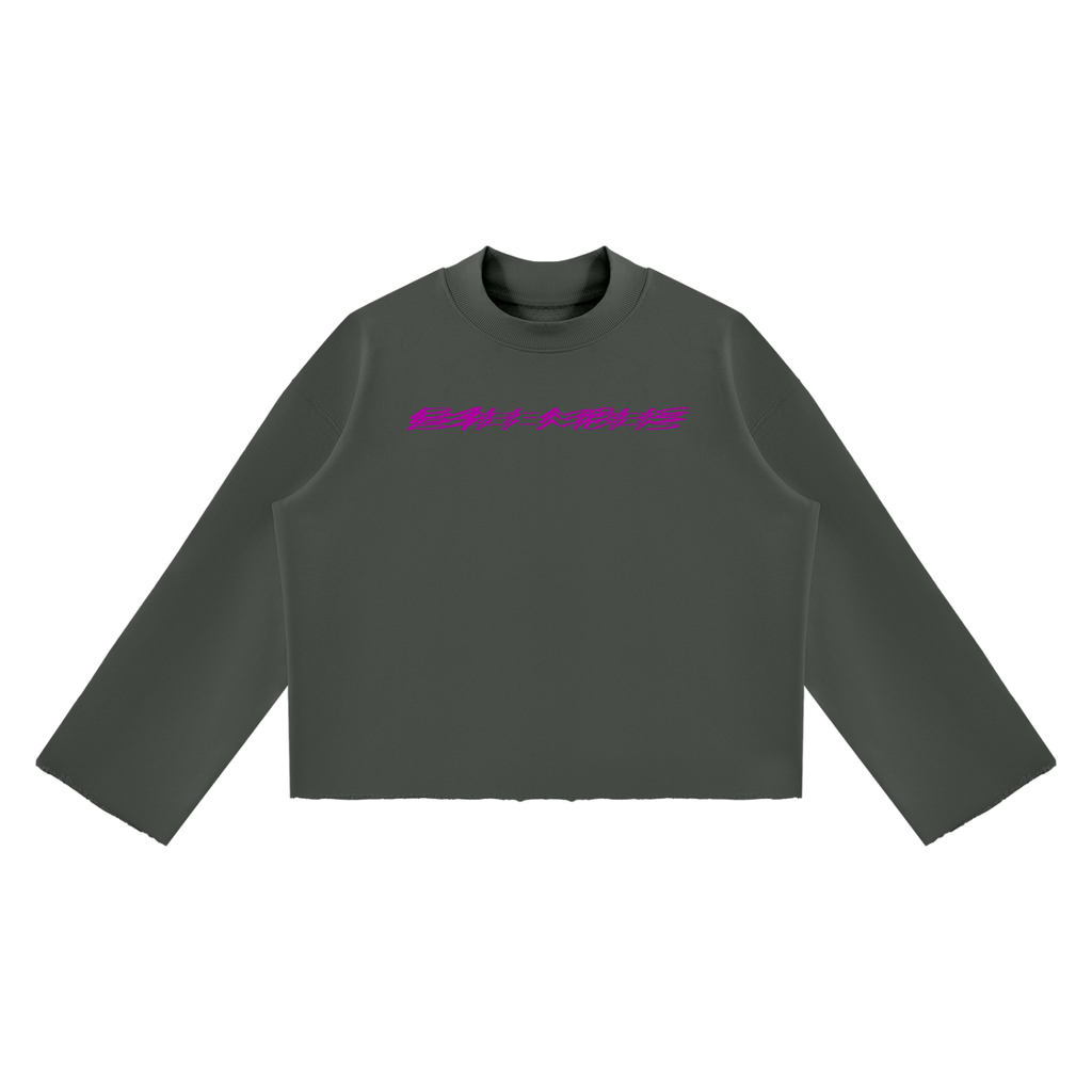 Saveo Unisex Mock Neck Raw Edge Boxy Sweatshirt Bah-mohs edition