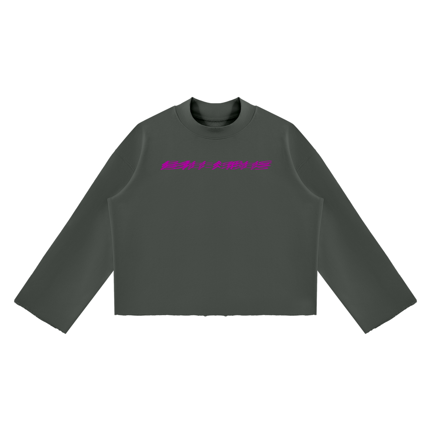 Saveo Unisex Mock Neck Raw Edge Boxy Sweatshirt Bah-mohs edition