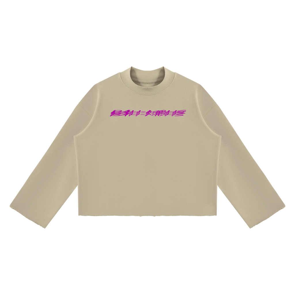 Saveo Unisex Mock Neck Raw Edge Boxy Sweatshirt Bah-mohs edition