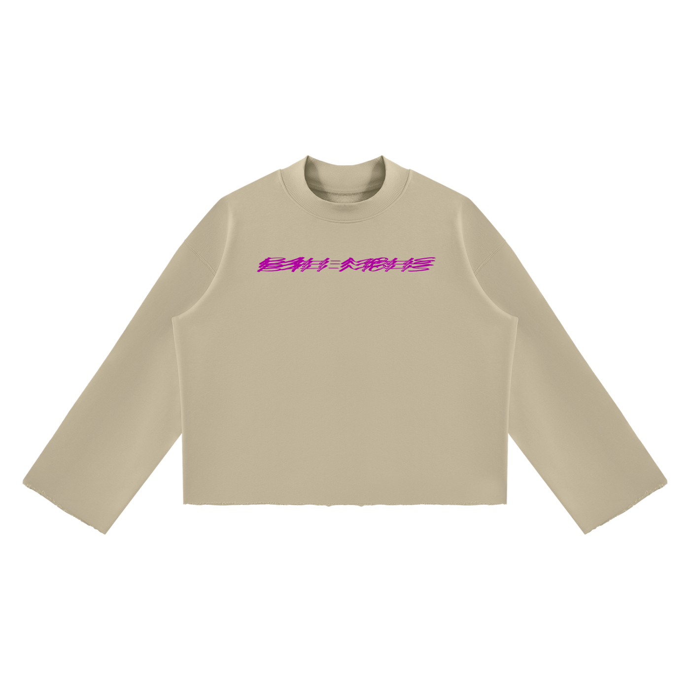 Saveo Unisex Mock Neck Raw Edge Boxy Sweatshirt Bah-mohs edition