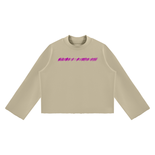 Saveo Unisex Mock Neck Raw Edge Boxy Sweatshirt Bah-mohs edition
